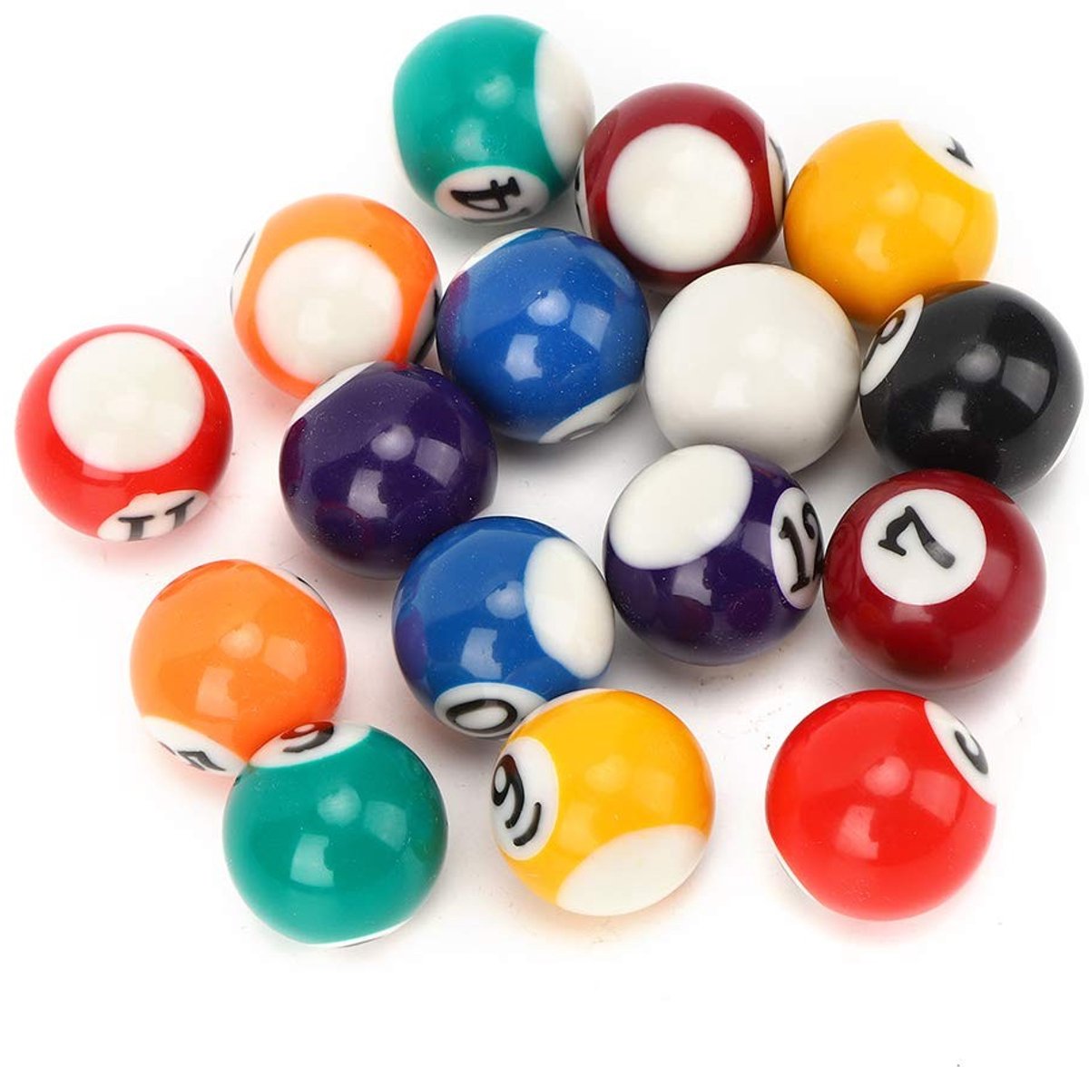 Store_7 - Minibiljartset - 16 stuks - Stoot- en krasbestendig - 25mm - Poolballen - Ideaal voor kinderen - Speelgoed