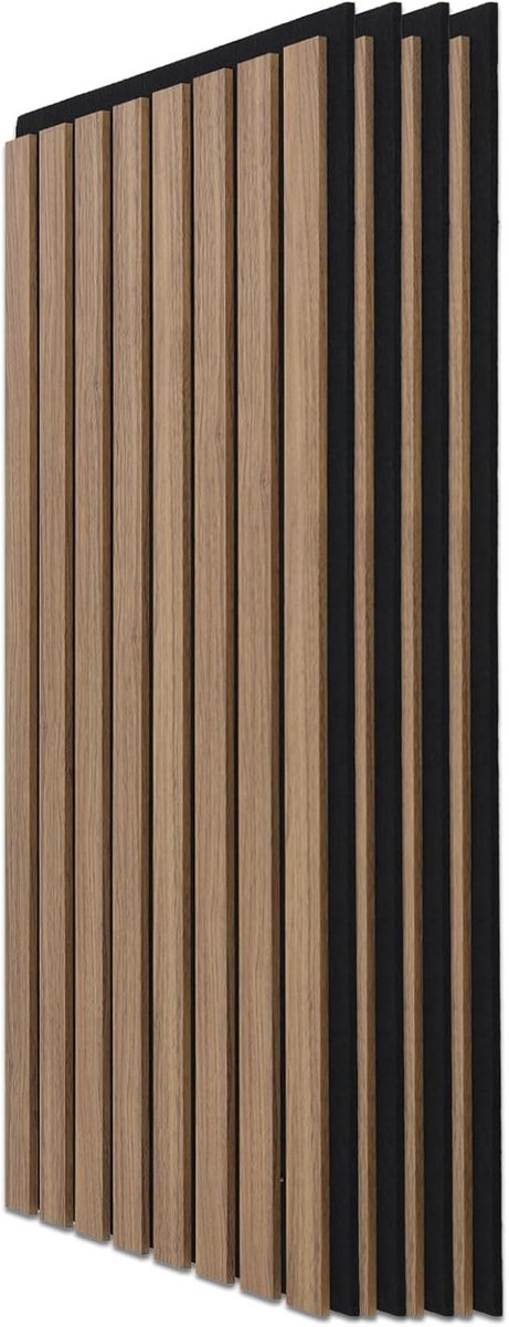 Acoustic panels dark walnut - 3D sound absorbing panels - Wood veneer on acoustic felt - Ideaal voor kantoor, studio, woonkamer, thuiswerkplek en keuken - 3.6 m²