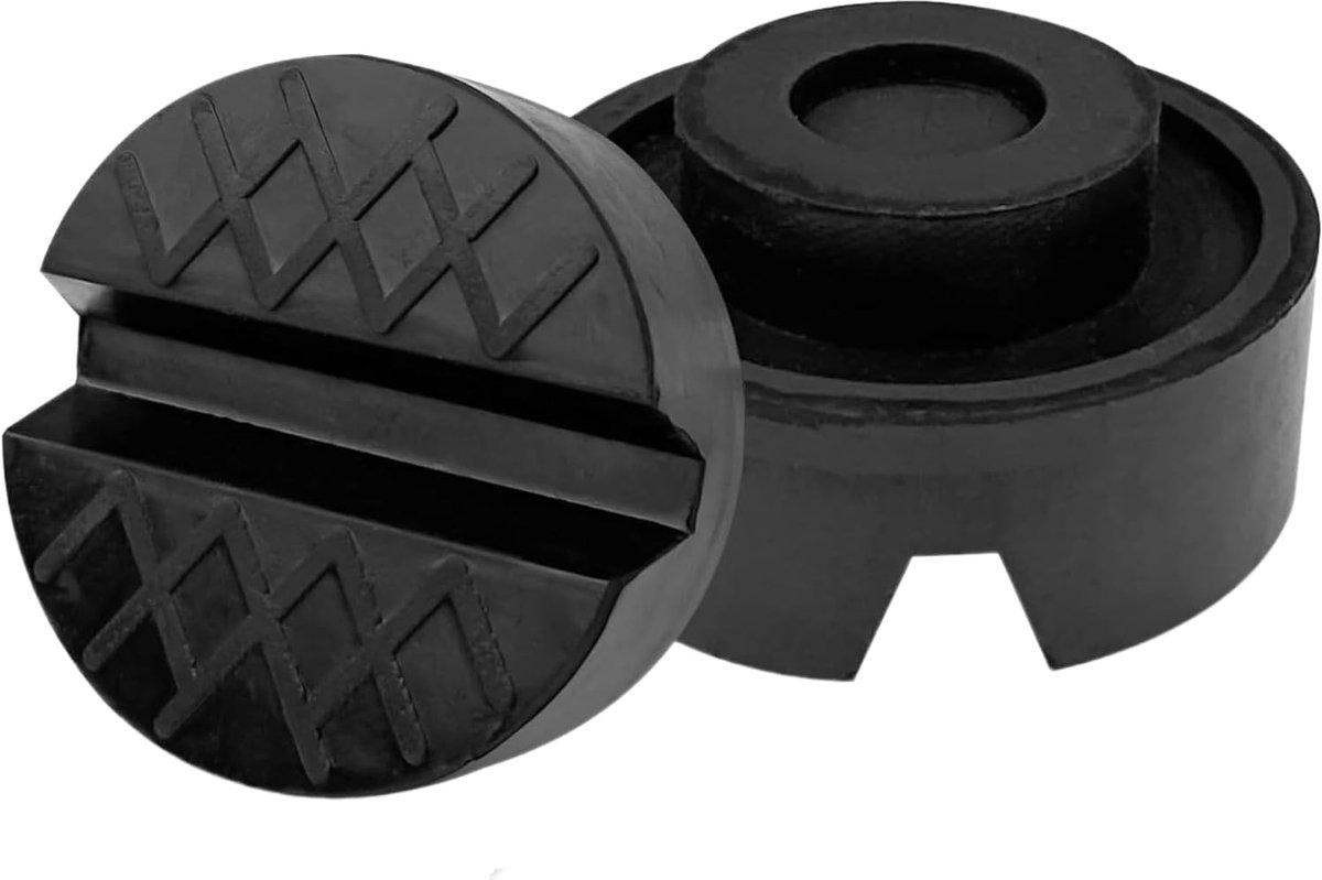 Rubber Pads voor Trolley Jack - Base Stand - Pack van 2 - 65 mm - Zwart