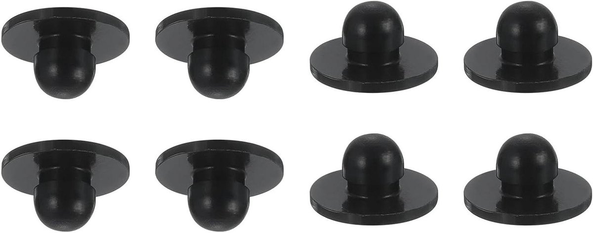 Rubberen Voetjes - Apparaatvoetjes Vervanging - Apparaten Stabiliseren - Push-In Montage - 8 stuks - Zwart