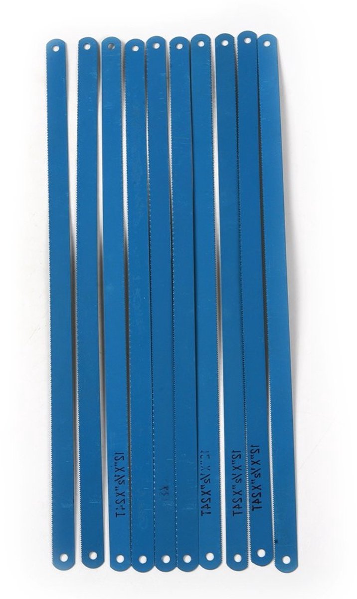 Metaalzaagbladen Set - Handzaagbladen - Metaal Zagen - Sterke Koolstofstaal - 300 mm 10 Stuks - Zwart