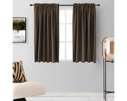 Verduisterende Gordijnen - Raambekleding Slaapkamer - Slaap Verbeteren - Drievoudige Weeftechnologie - 106 x 137 cm - Chocoladebruin