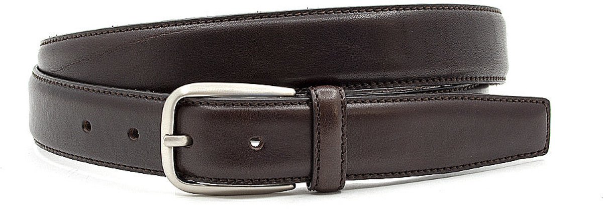 Nette donker bruine pantalon riem - Heren riem - 3 cm breed - Leer - Pantalon riem - Casual chique - Maat 115