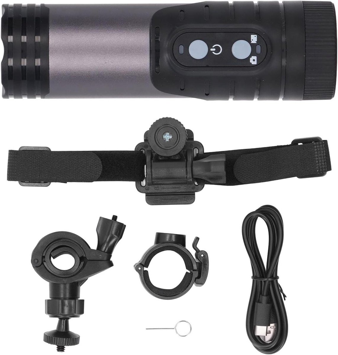 Motorhelm Camera - Fiets Video Camera - Sport Opnames Maken - 1080P HD Video - 120 Graden Groothoek - Donkergrijs