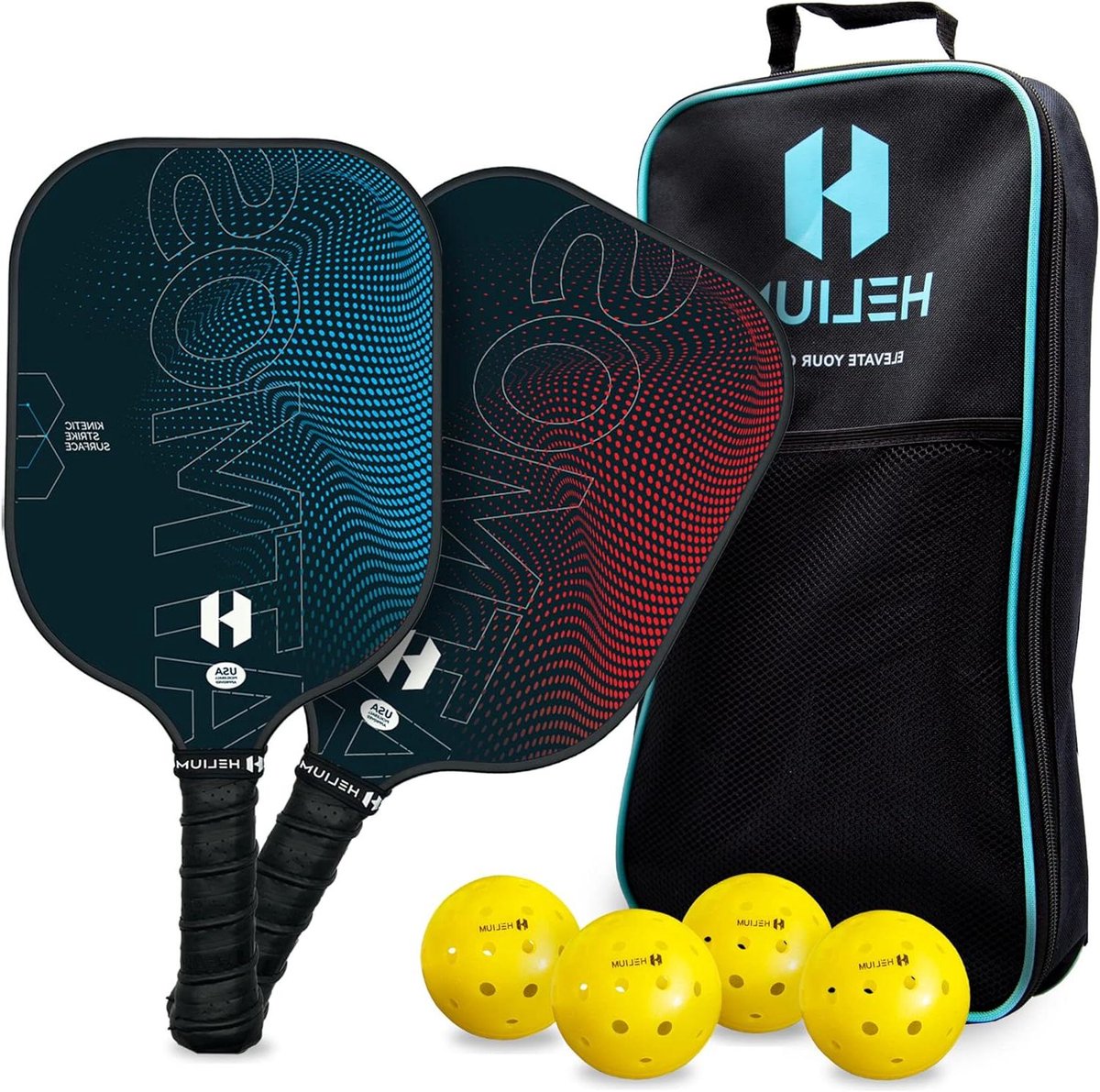 Pickleball Paddles - Carbon Fiber Paddles - Sport Spelen - USAPA Gecertificeerd - 40 cm - Zwart