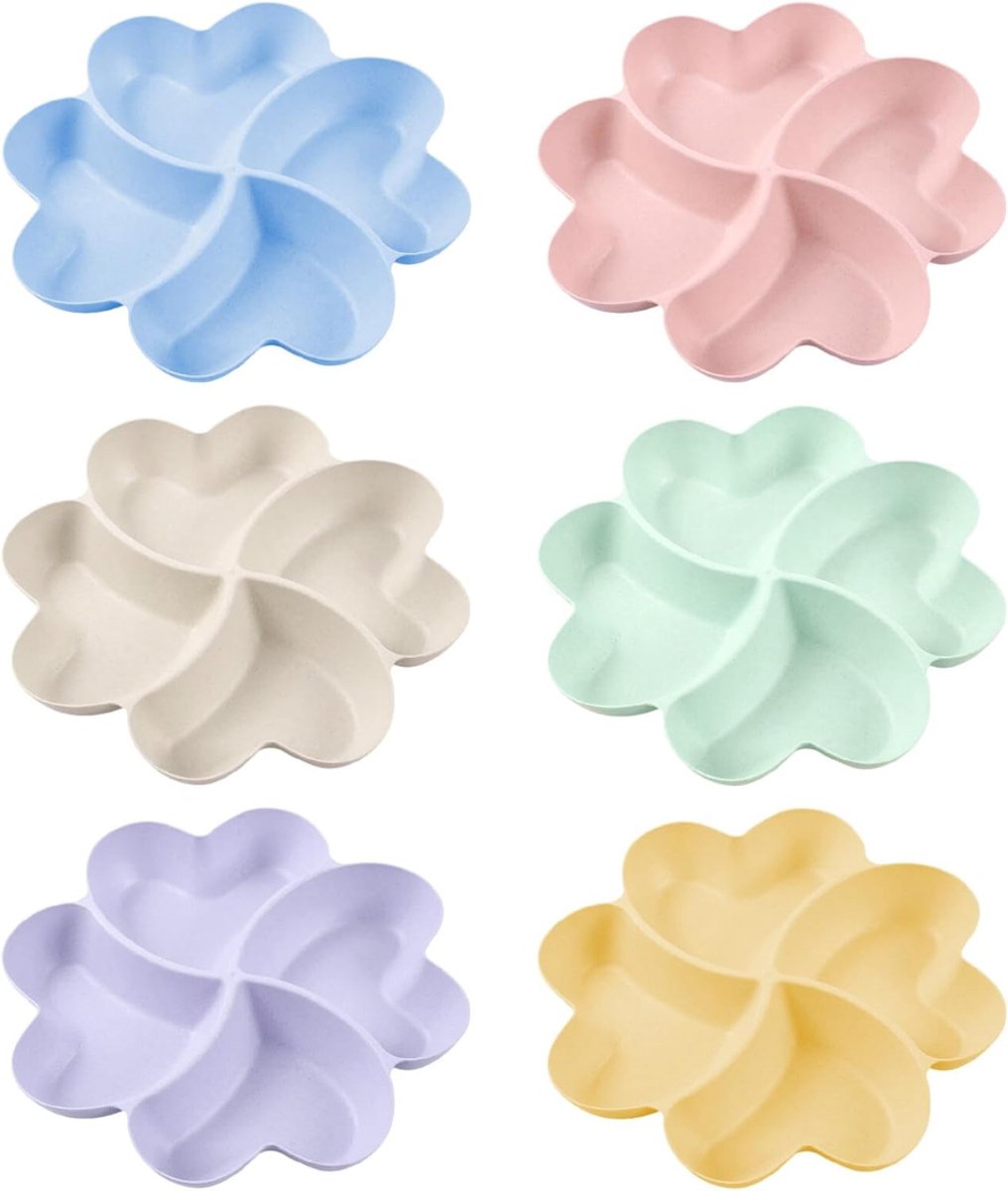 Florixa® Serveerschaal met Vakjes - Tapasschaal - Snackschaal met Vakjes - Veelkleurig - 22cm x 4cm x 4cm