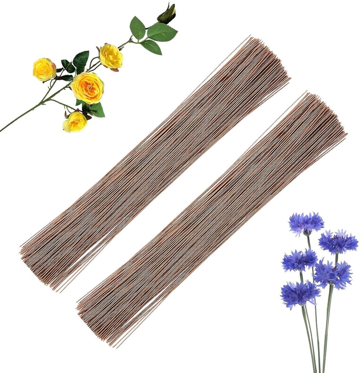 50 Stuks Floristisch Draad Bruin 18 Gauge voor Bloemschikken en Kunstbloemen Creatieve Handwerk Benodigdheden