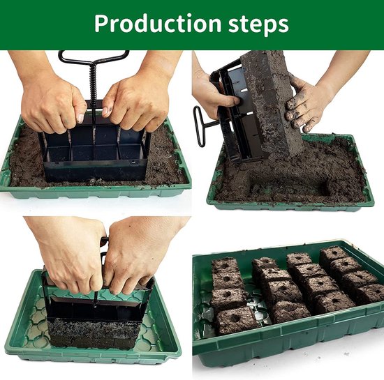 Handmatige Soil Block Maker - Zaailing Blokken Maken, Tuingereedschap voor Planten, Fruit en Groenten - 5×5 cm Zaaiblok Maker van Merkloos	 — afbeelding 5