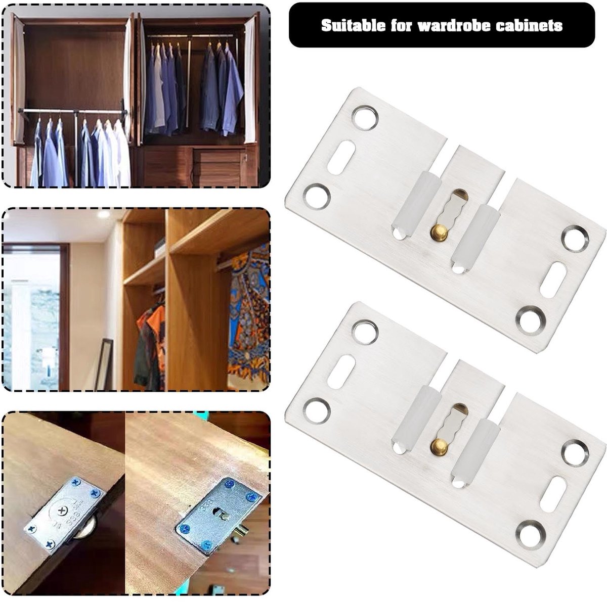 ONF3 - Schuifdeur Wielen - Rollers - Glad schuiven - 4 Sets - Schuifdeur Fittings - Geschikt voor Kasten - 74mmx37mm