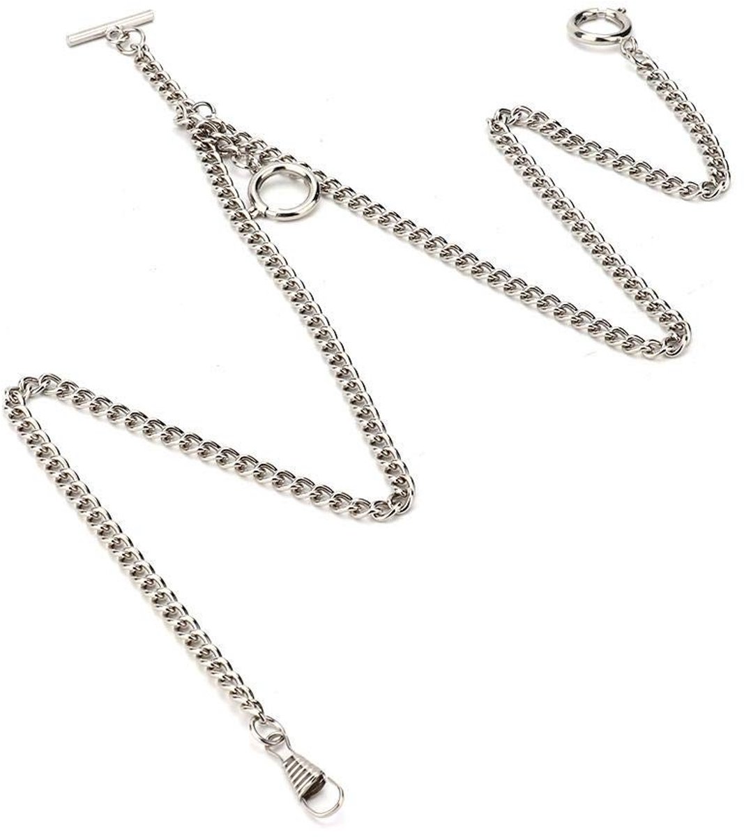Golden crown - Zakhorlogeketting - Vintage stijl - Antiek design - Zilver - Retro schakel - Geschikt voor horlogehouder - Klassiek model