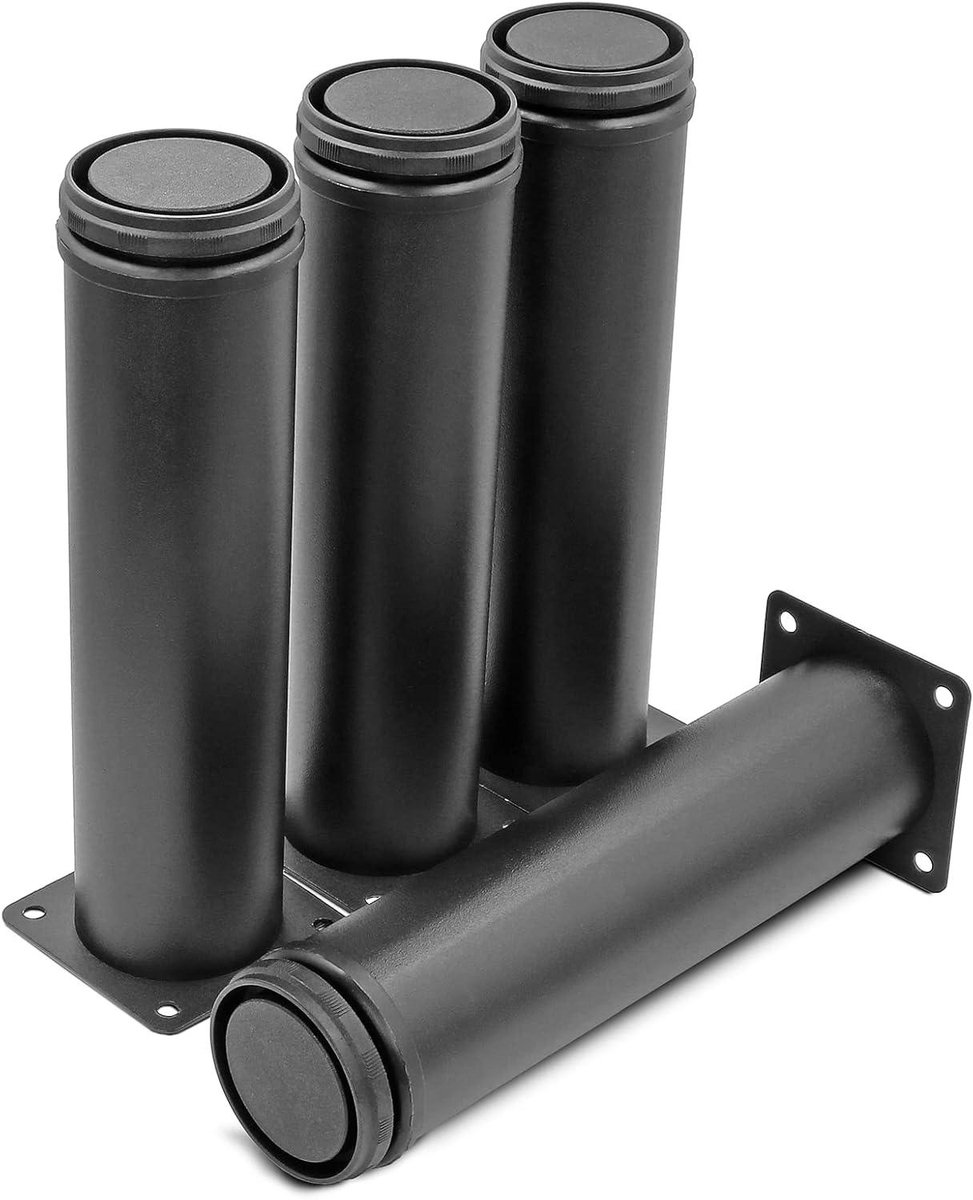 Metalen Meubelpoten - Verstelbare Kastpoten - Meubels Stabiliseren - Verdikte Roestvrij Staal - 8 Inch Set van 4 - Zwart