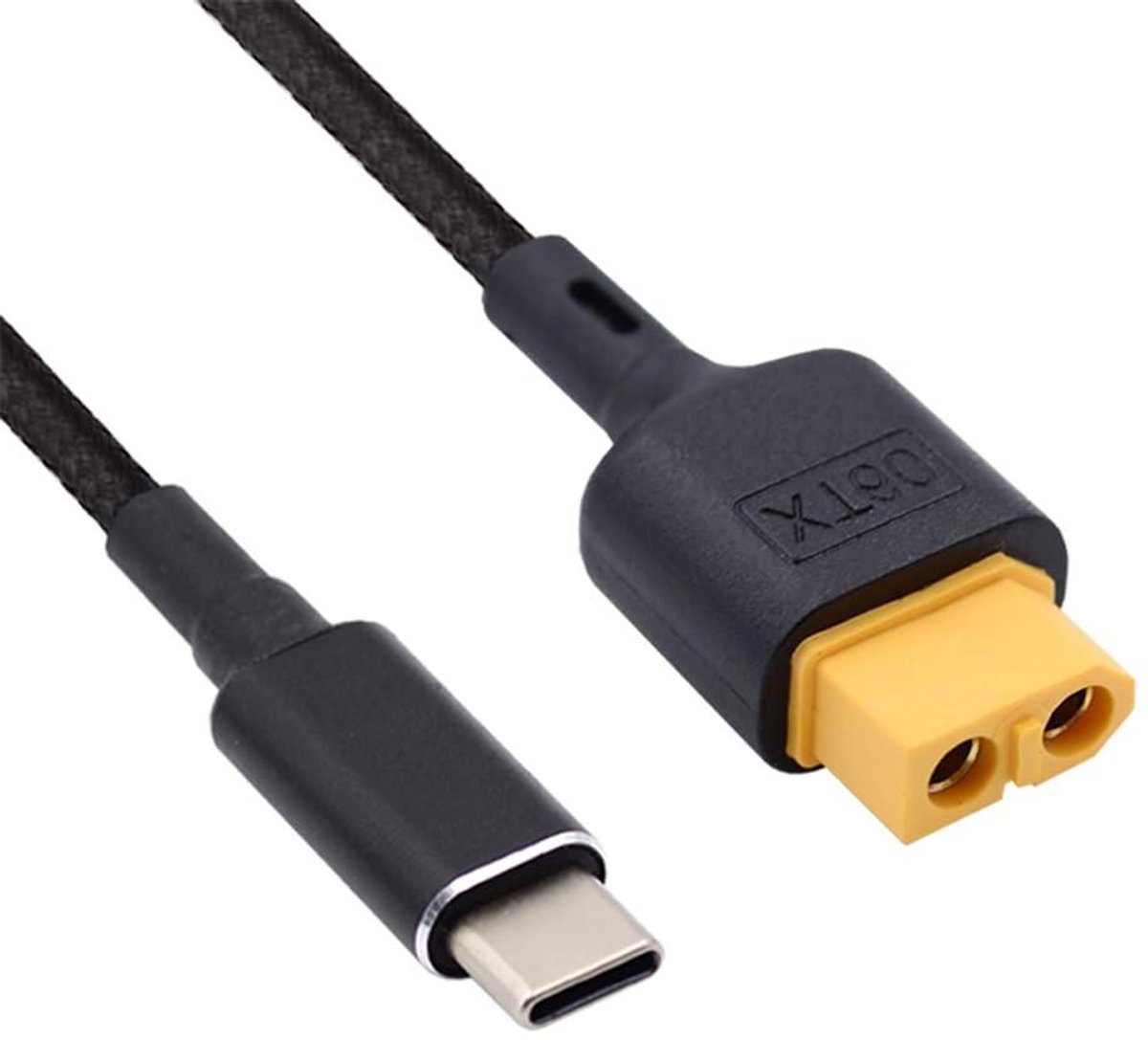 USB-C Oplaadkabel - Snellaadkabel XT60 - RC Accu Laden - 100W PD Protocol - 100CM - Zwart