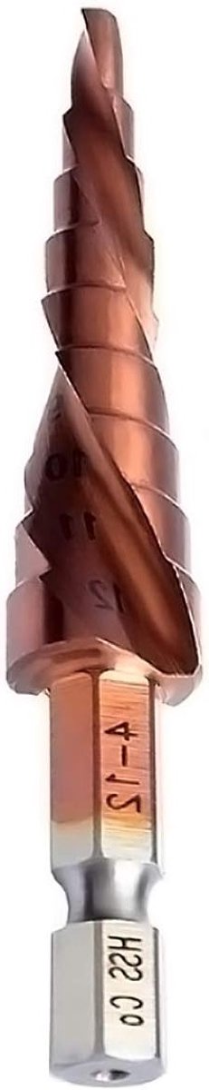 Cobalt Trapboor Spiral Flute 4-12mm HSS M35 voor Meerdere Gaten en Verdiepen in RVS Plaat