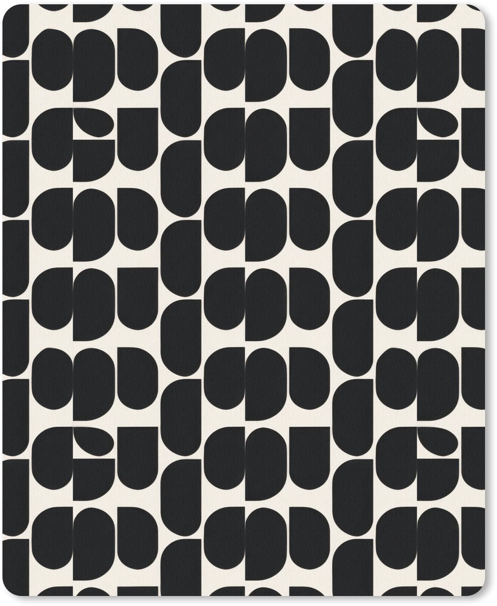 Muismat 12x16 cm - Mousepad Modern - Patroon - Zwart - Muismatten