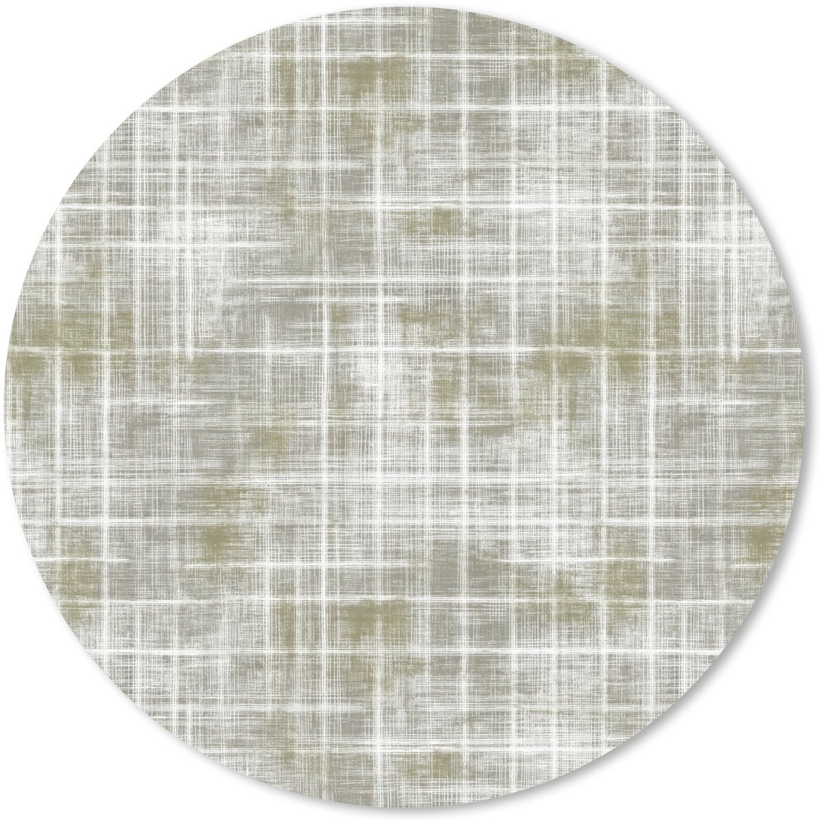 Muismat rond 30x30 cm - Mousepad Linnen - Patroon - Groen - Ronde muismatten