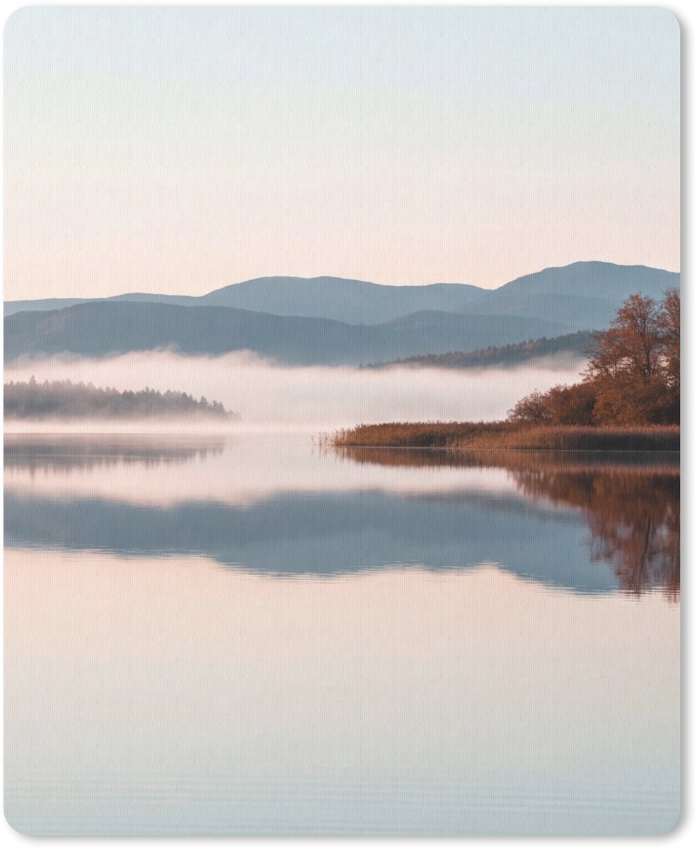 Muismat 12x16 cm - Mousepad Water - Bomen - Mistlaag - Muismatten