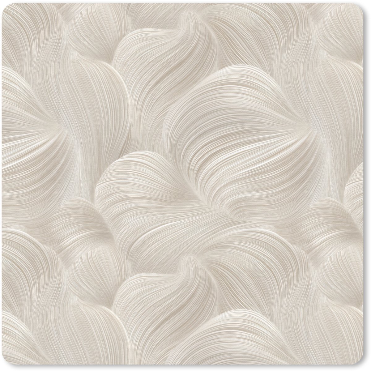 Muismat 20x20 cm - Mousepad Lijnen - Waaier - Beige - Muismatten