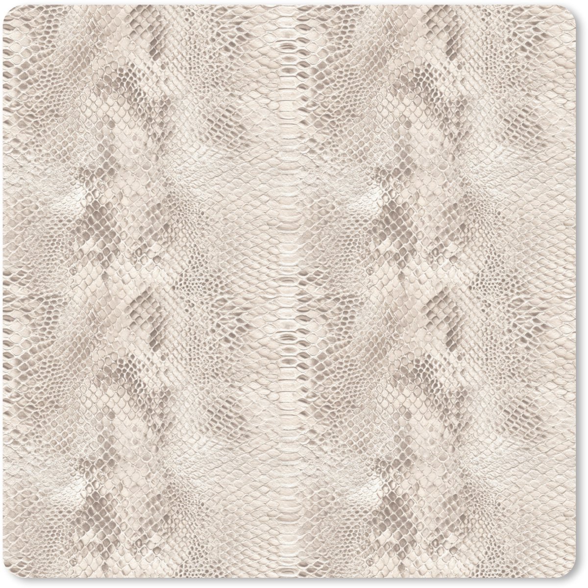 Muismat 20x20 cm - Mousepad Slang - Patroon - Beige - Muismatten