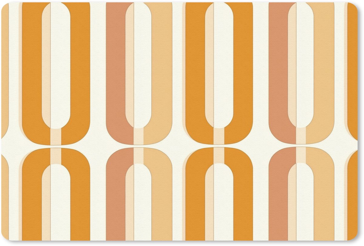 Muismat 13x8 cm - Mousepad U-vorm - Retro - Oranje - Muismatten