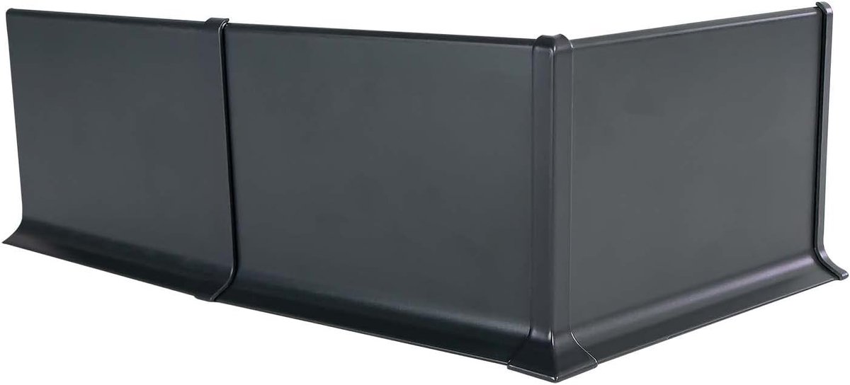 Aluminium buitenhoek - Plinten hoekstuk - Plinten afwerken - Gepoedercoat oppervlak - 80 mm - Antraciet mat