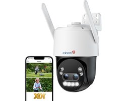 Ctronics 4K 10X Zoom Hybride Caméra Surveillance WiFi Extérieure Suivi Auto Zoom, Caméras de Surveillance Détection Humain/Véhicule/Animaux Vision Nocturne WiFi 2,4/5 GHz, PC/FTP/NAS/Cloud/TF, Métal