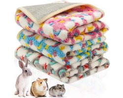 CUSOZWO Cavia beddengoed mat - 3-pack waterdichte wasbare voering voor rattenkooi, beddengoed, accessoires, zachte fleece dekens voor ratten, konijnen, chinchila, egel, fret, hamster, kleine dieren