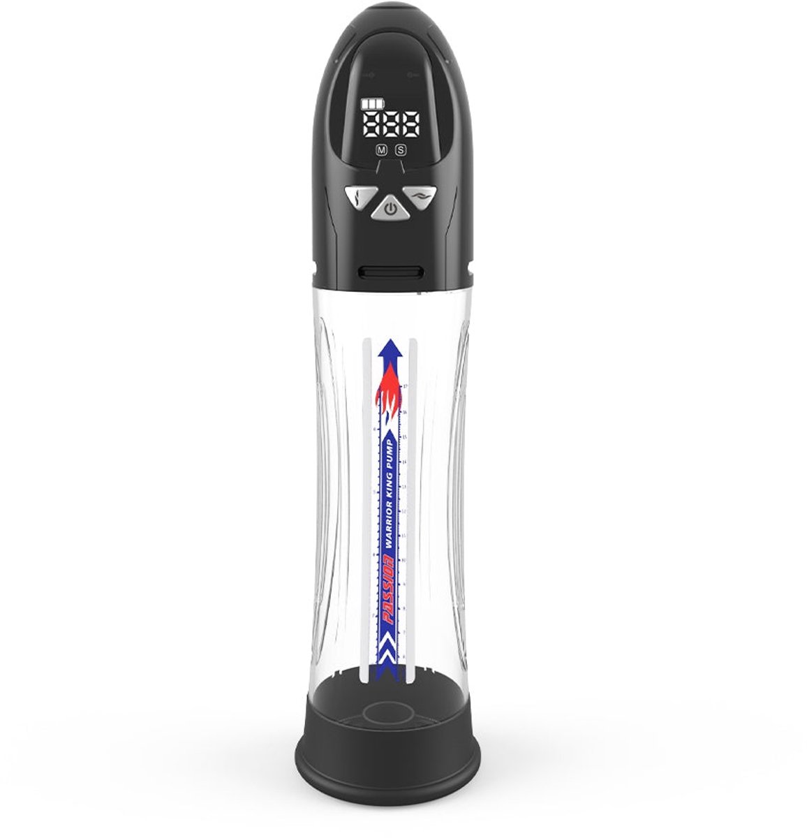 Passion Pump - Elektrische Penispomp - Waterproof - 31 cm - Zwart/Transparant