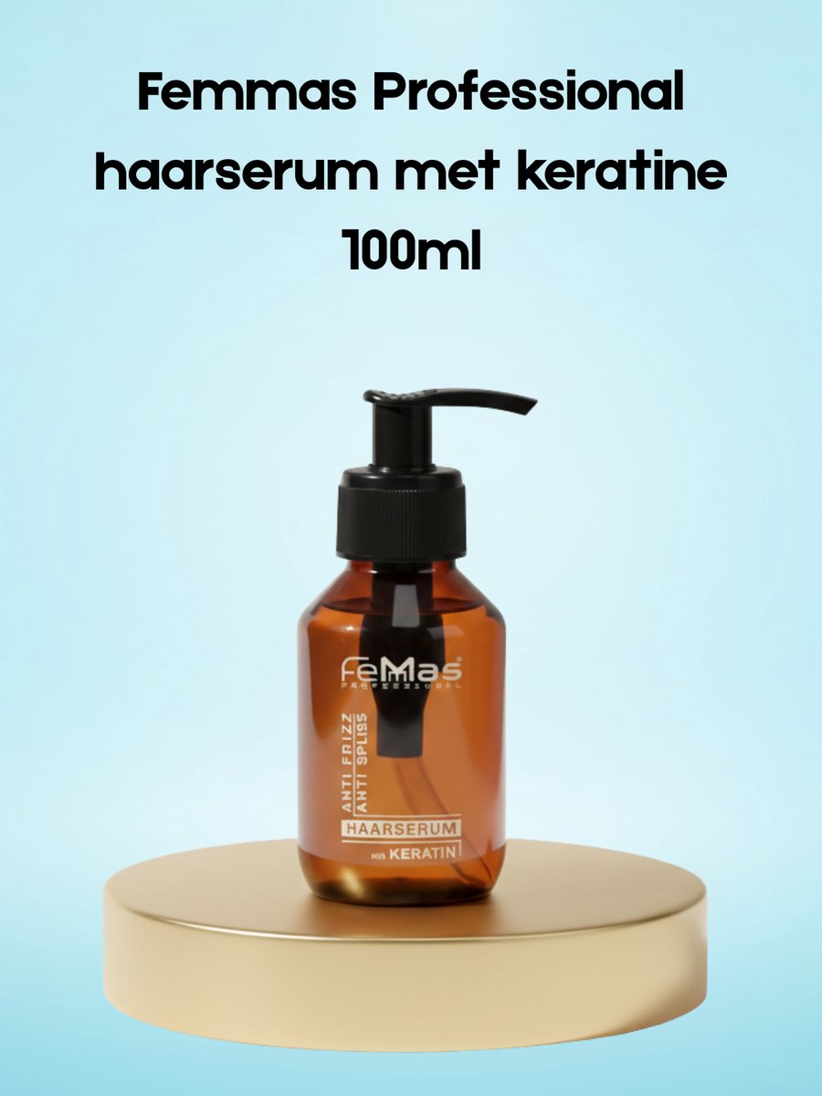 Femmas Professioneel Haarserum met Keratine – 100 ml – Versterkend & Beschermend Haarserum – Voedt het Haar, verminderde Pluis en Breuk & Geeft een Gladde, Glanzende en Gezonde Look