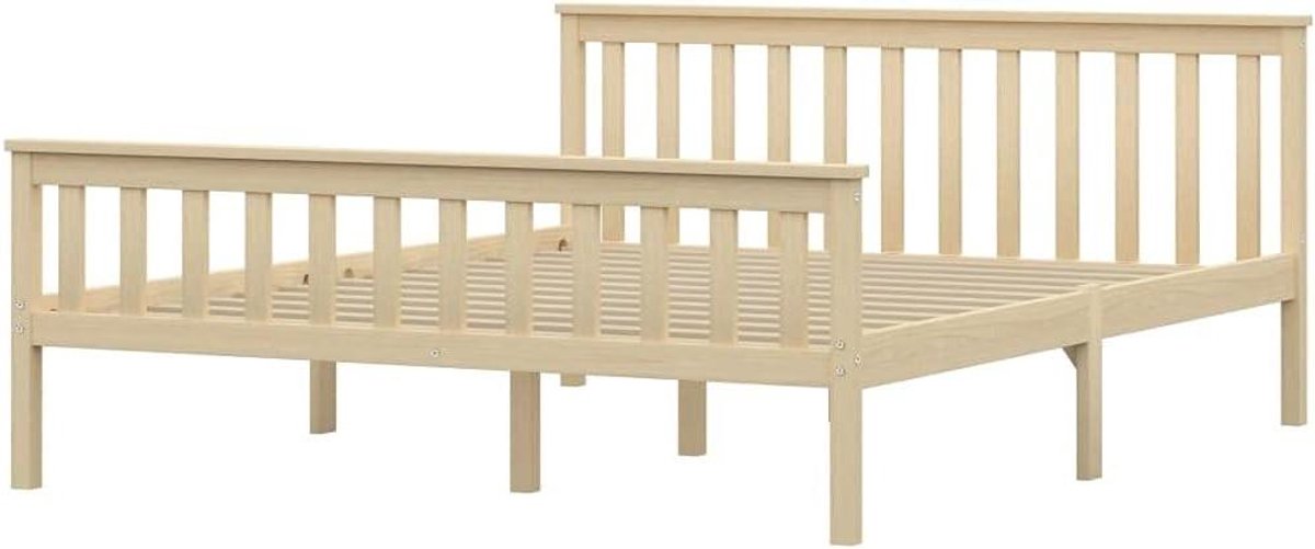 Massief Houten Bedframe - Ledikant Frame - Comfortabel Slapen - Stevige Multiplex Lattenbodem - 160x200 cm - Lichthout