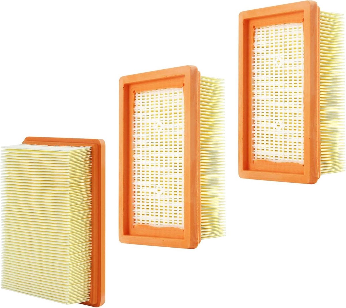Stofzuigerfilters - Plat Vouwfilter - Fijnstof Verwijderen - Wasbaar en Herbruikbaar - 3 stuks - Geel