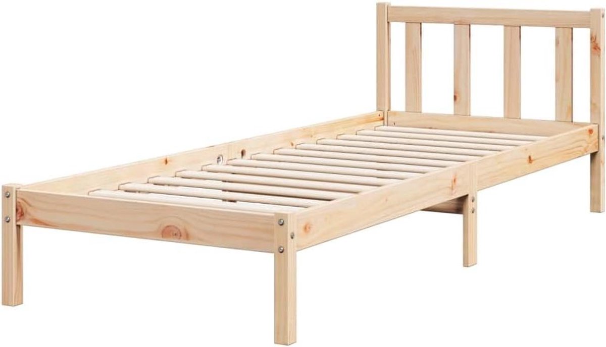 Bedframe Grenenhout - Houten Bed Omouw - Goede Nachtrust - Massief Hout - 100x210 cm - Naturel