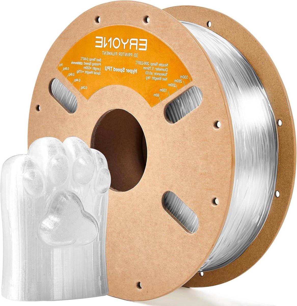 TPU Filament - Flexibel Filament - 3D Printen - Hogesnelheid Printen - 1.75mm 1kg - Transparant