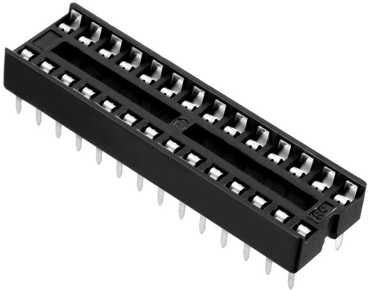 DIP IC Chip - Component Houder - Elektronica Projecten - Dubbele Rij - 28 Pins - Zwart
