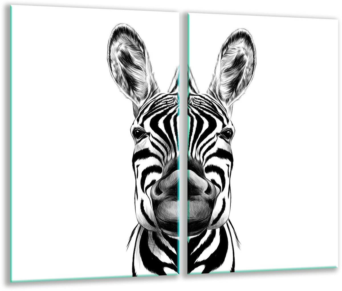TMK ArtDeko Serie - Snijplank - 30x52 - Glas - Zebra Motief