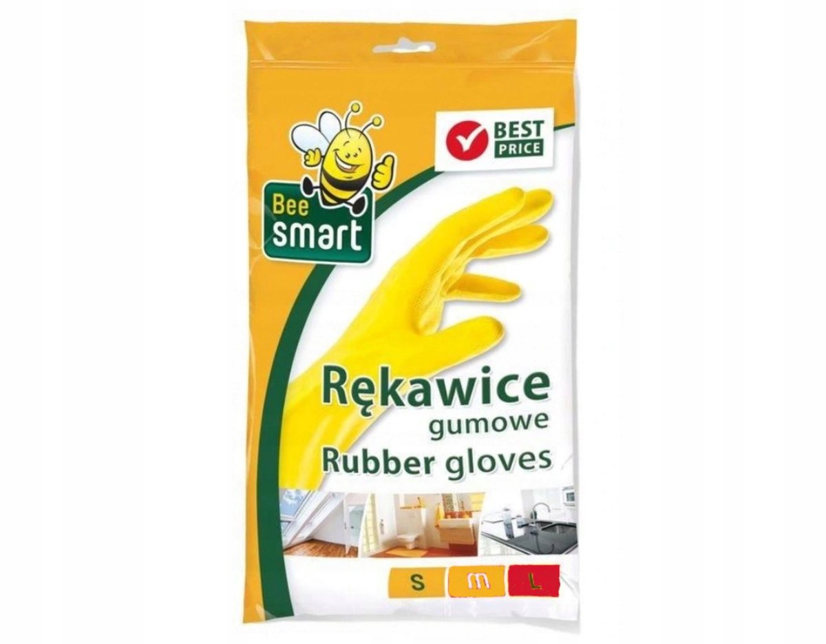 Bee Smart Serie - Huishoudhandschoen - Groot - Bescherming - Geel