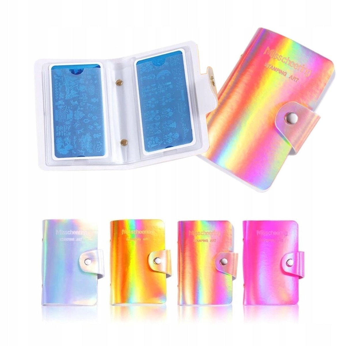 Born Pretty Organizer - Etui voor Stempelbladen - Łososiowe - Holografisch Rood - Zatrzask