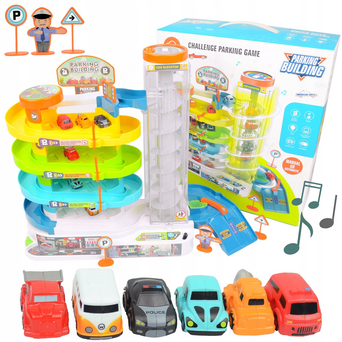 Garage-autobaan Speelset – Parkeergarage Met Racebaan, Interactief Speelgoed Voor Jongens En Meisjes, Educatief En Leuk