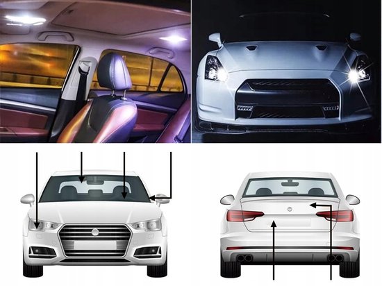 HANGZHOU LED Serie - LED Auto Lampen - W5W T10 - 2 Stuks - Kristal ...