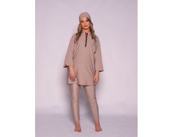 MYKINY BRAND - Burkini - Youssra - Taupe - Maat M - Badpak - Snel drogend (maat valt klein)