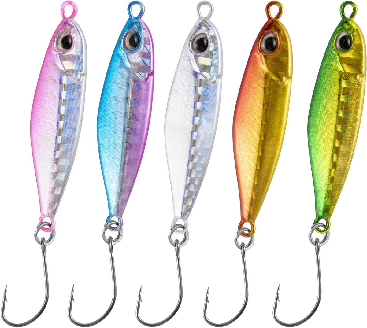 Mini Jigs Spinner Lokken - Vismallen Kunstaas - Vissen Op Zee - Snel Zinkend Ontwerp - 46 mm - Kleurrijk