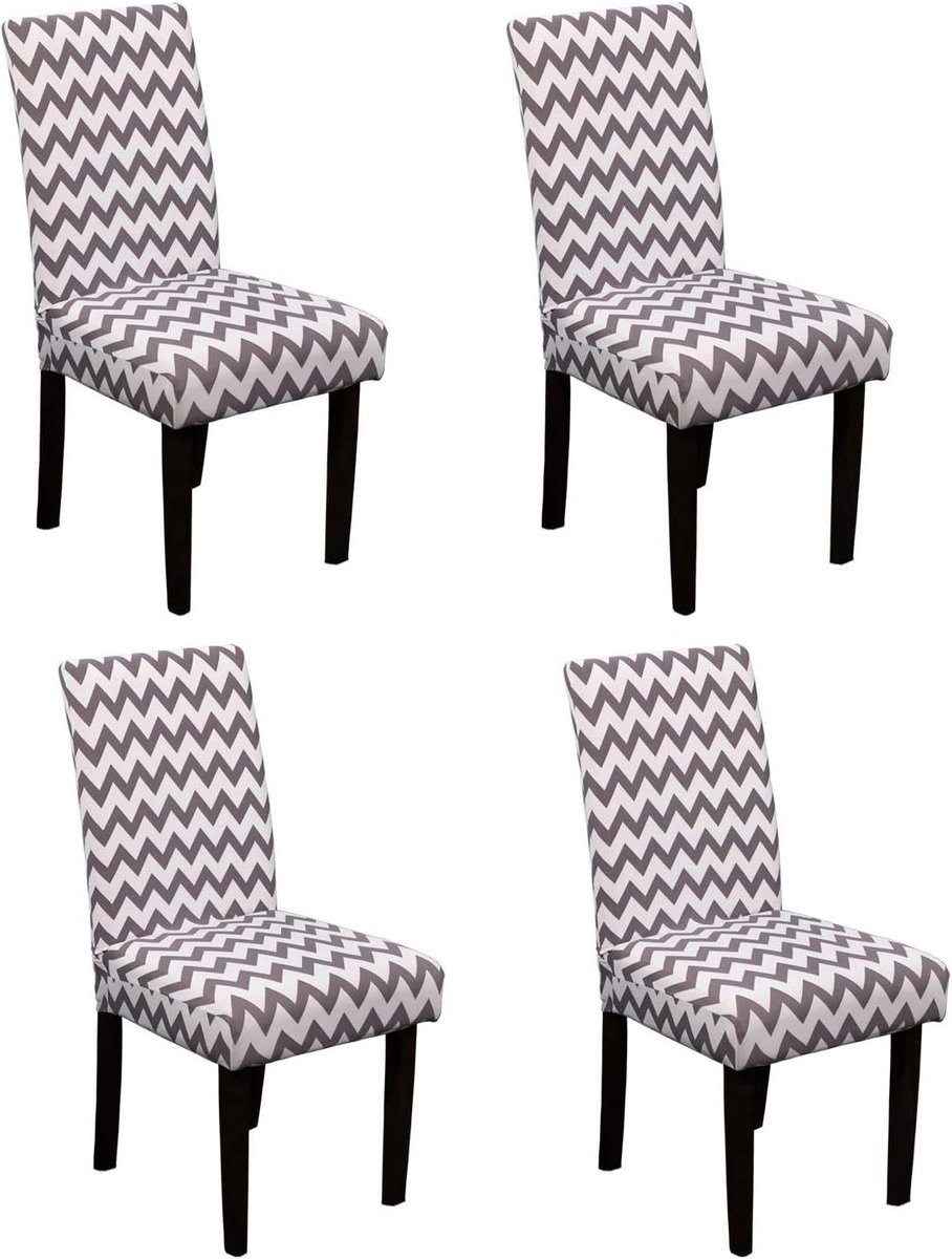 Eetkamerstoelhoezen - Stoelhoezen Stoelbeschermers - Meubels Vernieuwen - Kreukbestendig Stretch Materiaal - 4 stuks - Stijl 16