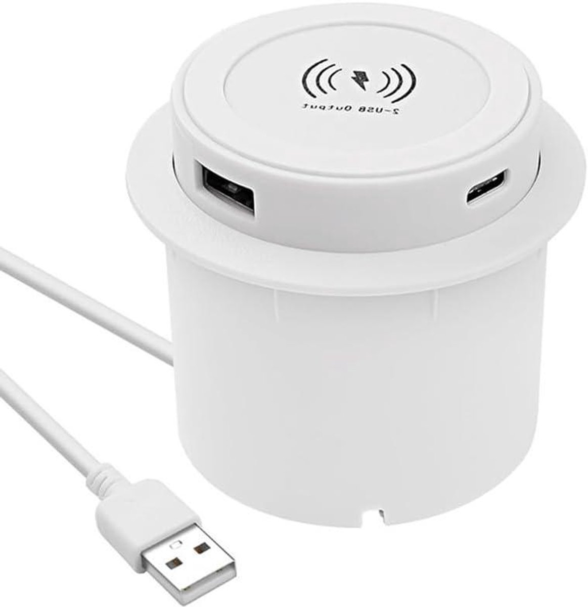 Draadloze Oplaadstation - 3-in-1 Lader - Apparaten Opladen - Pop-up Design - 6.8 x 6.8 x 6.2 cm - Wit