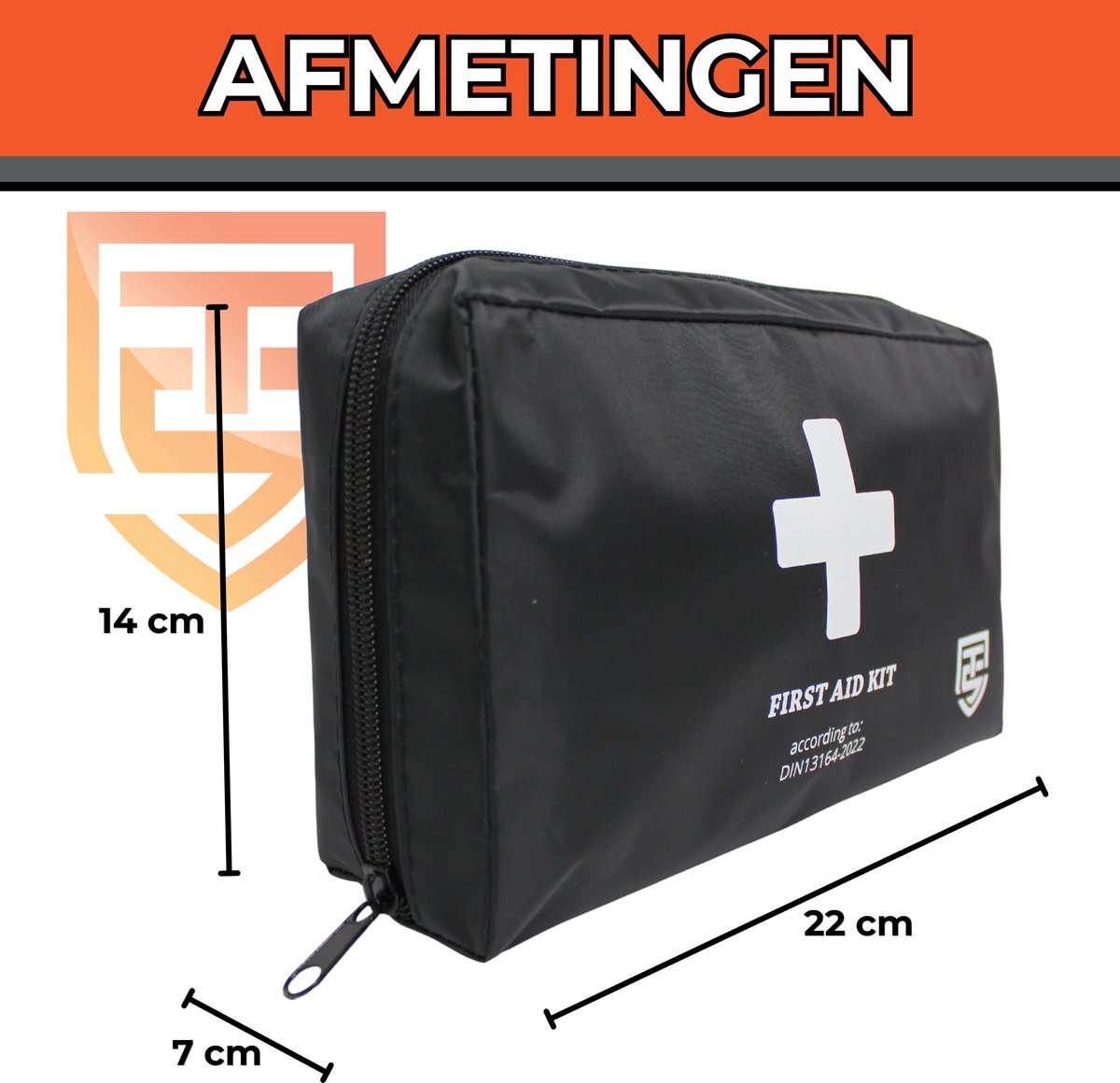 Technosafety EHBO Kit DIN13164-2022 - Verbanddoos in Tas - Verbandtas Auto - Eerste Hulp Kit voor Vakantie en Reis - First Aid Kit – foto 7