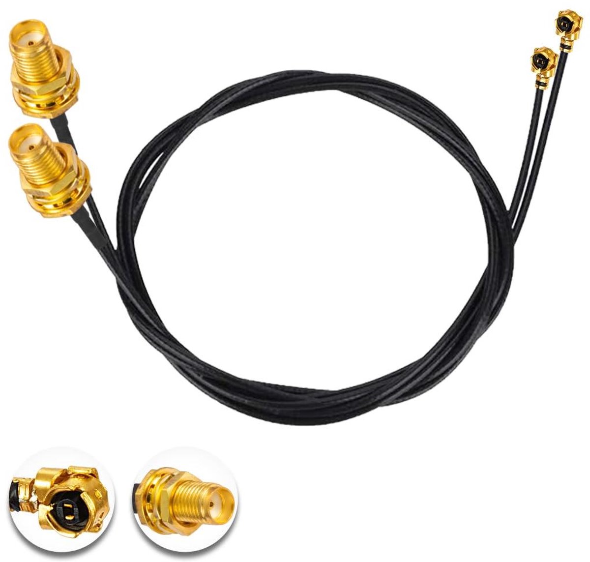 Coaxiale Kabel Set - Adapter Kabel Pigtail - Verbinden WiFi Antenne - Laag Verlies - 50cm - Wit