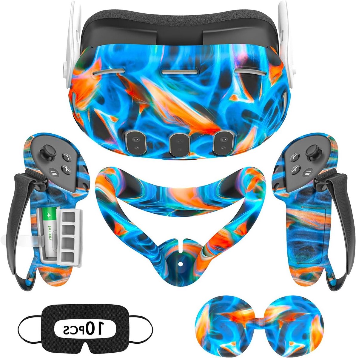 VR Silicone Set - VR Accessoires - VR Gaming - Naadloze Signalen - Meta Quest 3 - Aurora Blauw