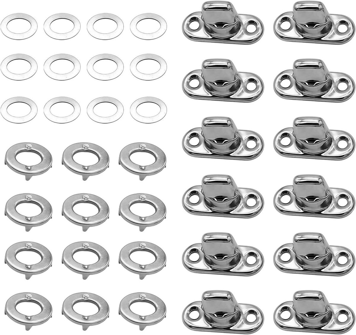 Robuuste twist sluitingen voor ronde ogen en zeilen – Duurzame zinklegering sluitingen 30x12mm, ideaal voor bootluifels, zeilbevestiging en tarpaulins