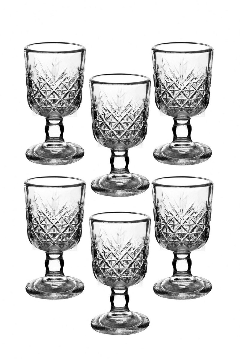 Asir - Wijnglazenset (6 stuks) - Transparant - 100% GLAS - 5 x 5 x 9 cm