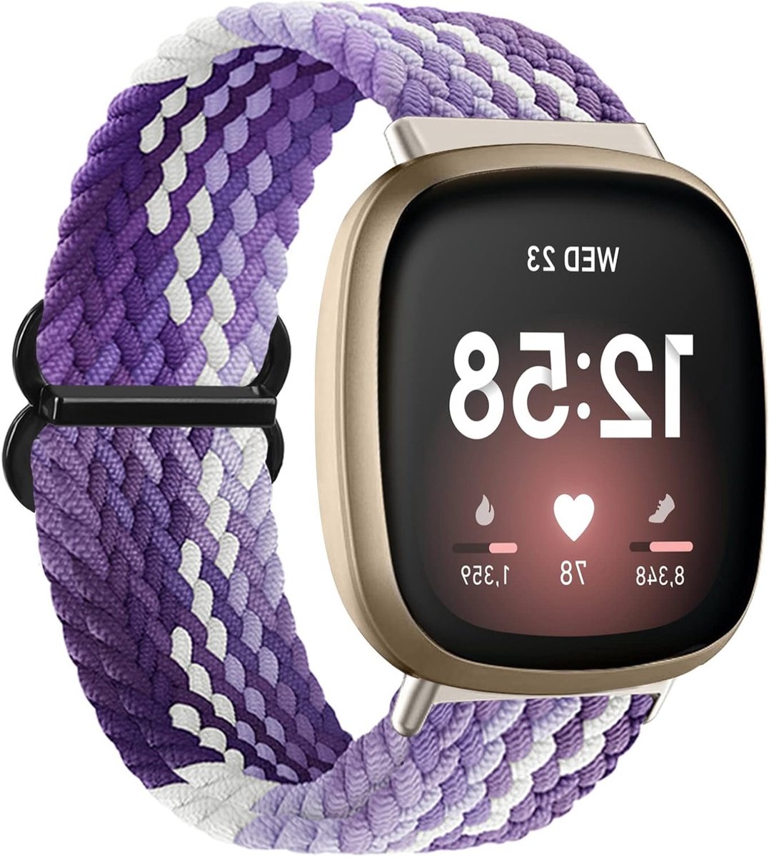 Verstelbare Sportband van Nylon voor Fitbit Versa 3 en Fitbit Sense, Ademend en Comfortabel, Geschikt voor Vrouwen en Activiteiten