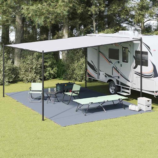 vidaXL - Tenttapijt - Blauw - en - Grijs - 600 - x - 400 - cm - Polyetheen van Merkloos — afbeelding 4
