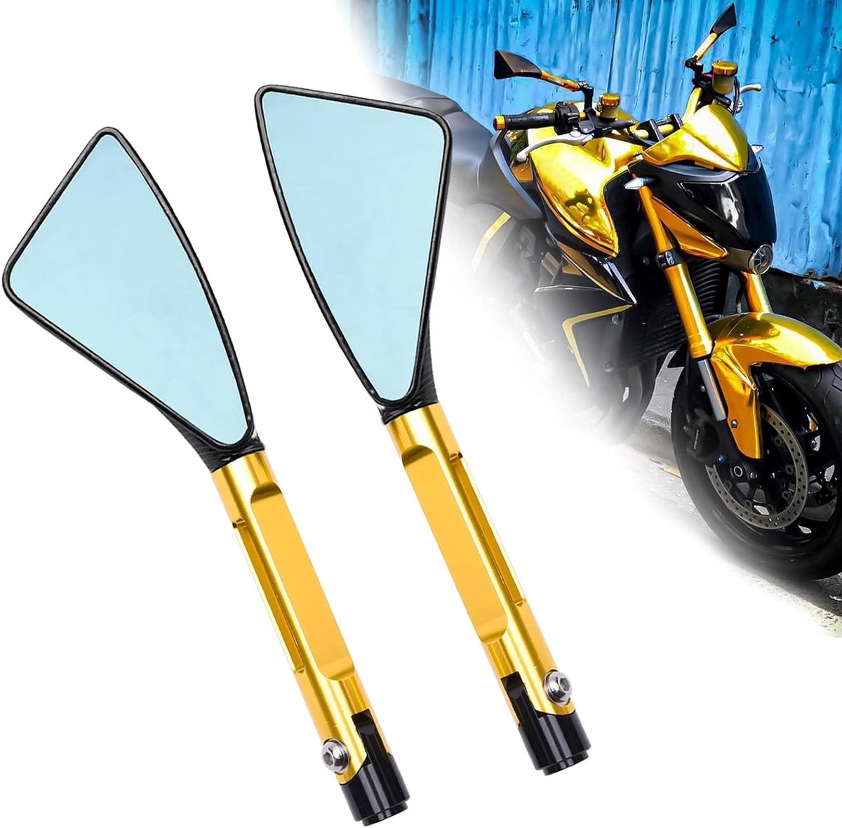 8mm 10mm Motorfiets Handvat Eindspiegel, Driehoekige Zijkant Spiegel Voor R1 R6 FZ6 FZ1 MT